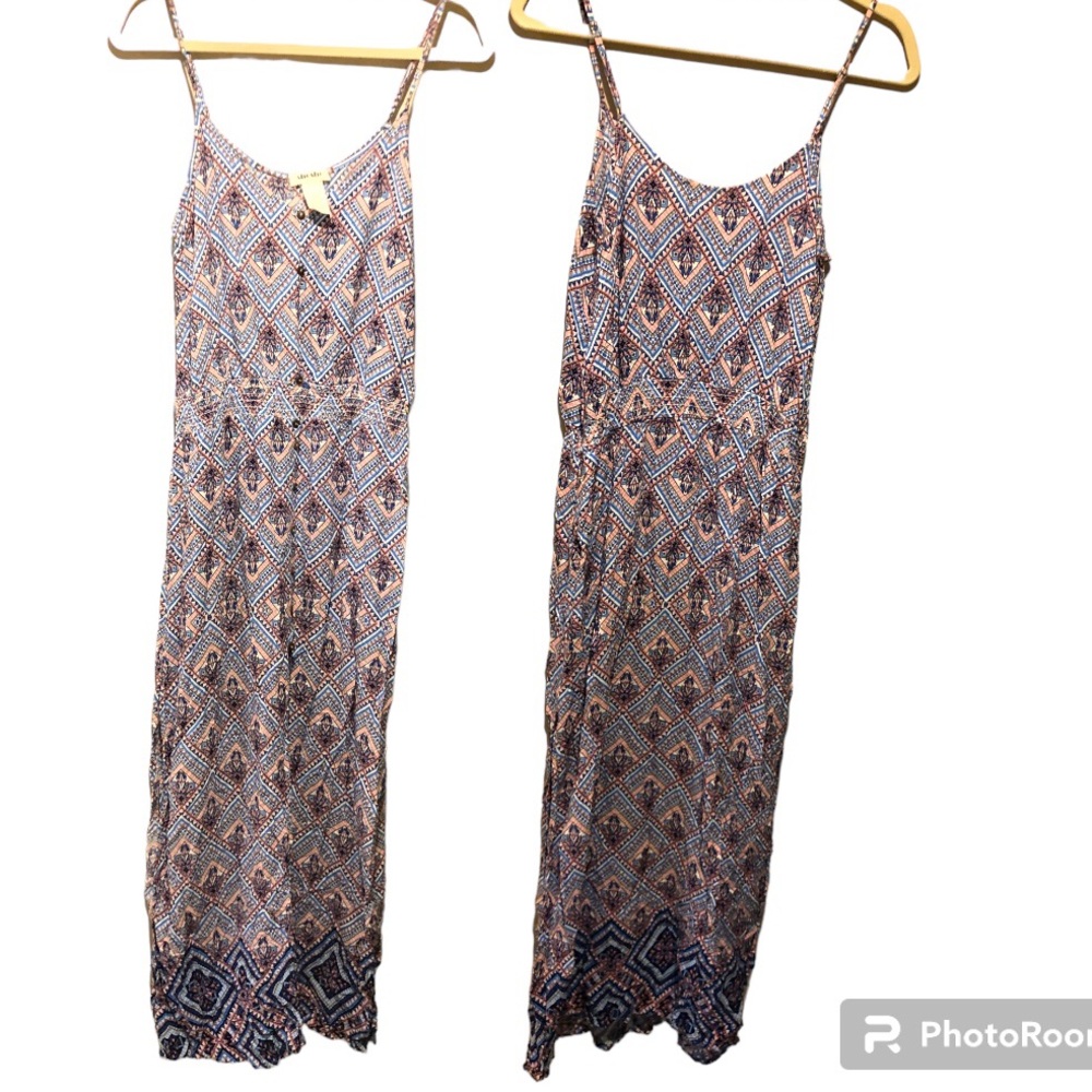 Shosho boho Maxi Dress blue pink size large - Picture 3 of 11
